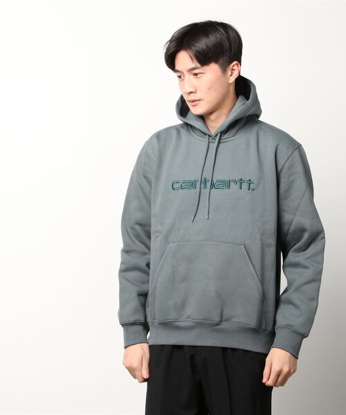 Carhartt WIP(カーハートダブリューアイピー)の「【Carhartt/カーハート】ワンポイント ブランドロゴ刺繍 フードプルパーカー/ HOODED CARHARTT SWEAT SHIRT(パーカー・メンズ・ブラック/パープル/ブルーグリーン・M/L/XL)」の13枚目の写真