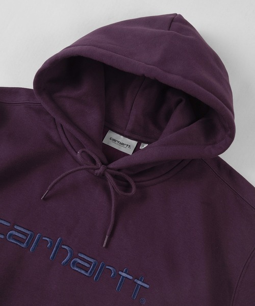 Carhartt WIP(カーハートダブリューアイピー)の「【Carhartt/カーハート】ワンポイント ブランドロゴ刺繍 フードプルパーカー/ HOODED CARHARTT SWEAT SHIRT(パーカー・メンズ・ブラック/パープル/ブルーグリーン・M/L/XL)」の9枚目の写真