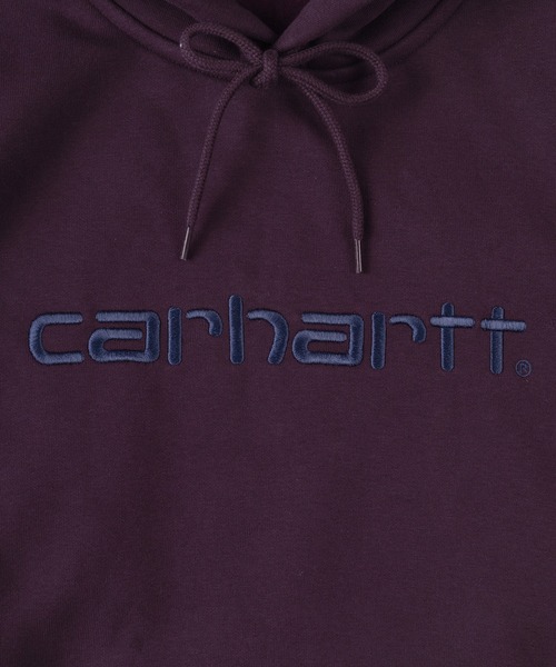 Carhartt WIP(カーハートダブリューアイピー)の「【Carhartt/カーハート】ワンポイント ブランドロゴ刺繍 フードプルパーカー/ HOODED CARHARTT SWEAT SHIRT(パーカー・メンズ・ブラック/パープル/ブルーグリーン・M/L/XL)」の8枚目の写真