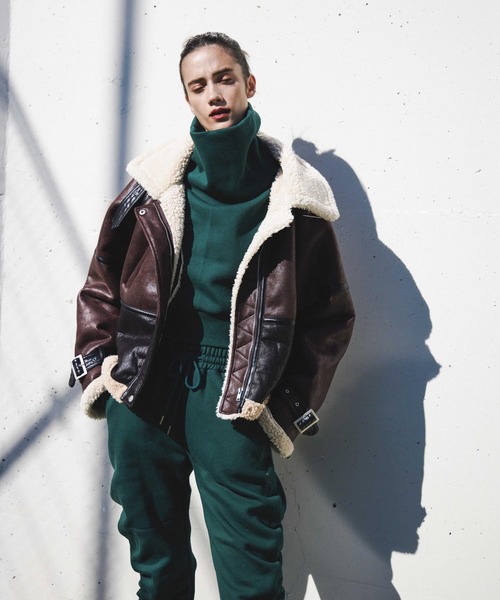 FIG&VIPER（フィグアンドバイパー）の「ハイネックLOGOPO（Tシャツ/カットソー・レディース・グリーン/アイボリー/ダークグレー・FREE）」の22枚目の写真