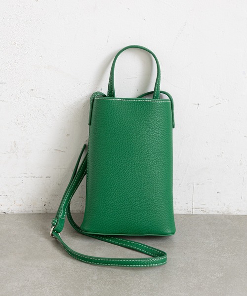 prose verse（プロズヴェール）の「フェイクレザーミニポシェット（ショルダーバッグ・レディース・ブラック/ブラウン/オフホワイト/グリーン・ﾌﾘ-）」の10枚目の写真