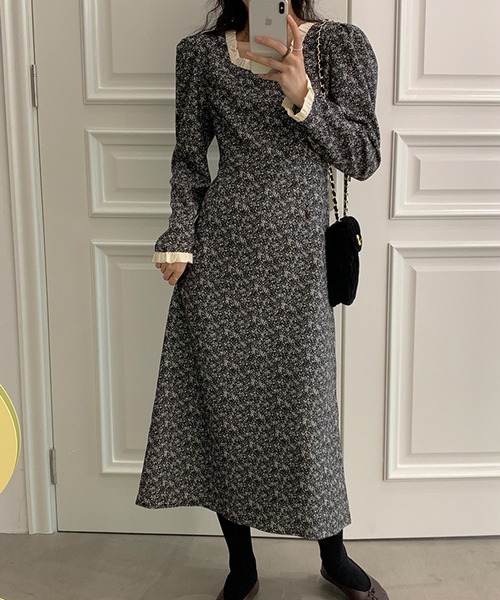 価格 表 Leja フリル小花柄ロングワンピース ワンピース Leja レジャ のファッション 最も激安 Jcantunes Creativebe Com Br