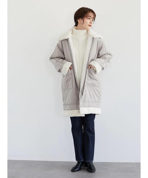 ELENCARE DUE（エレンカーレデュエ）の「・ELENCARE DUE パイピングナカワタコート＊（その他アウター・レディース・ベージュ/ブラウン・FREE）」の10枚目の写真