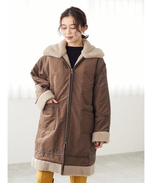 ELENCARE DUE（エレンカーレデュエ）の「・ELENCARE DUE パイピングナカワタコート＊（その他アウター・レディース・ベージュ/ブラウン・FREE）」の13枚目の写真