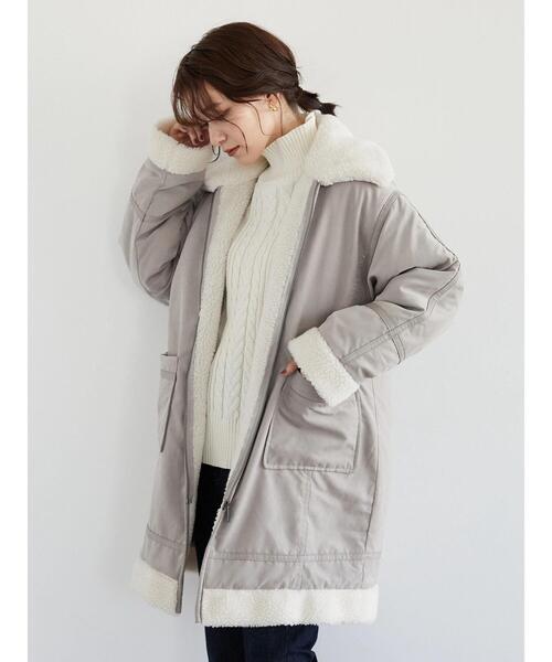 ELENCARE DUE（エレンカーレデュエ）の「・ELENCARE DUE パイピングナカワタコート＊（その他アウター・レディース・ベージュ/ブラウン・FREE）」の2枚目の写真