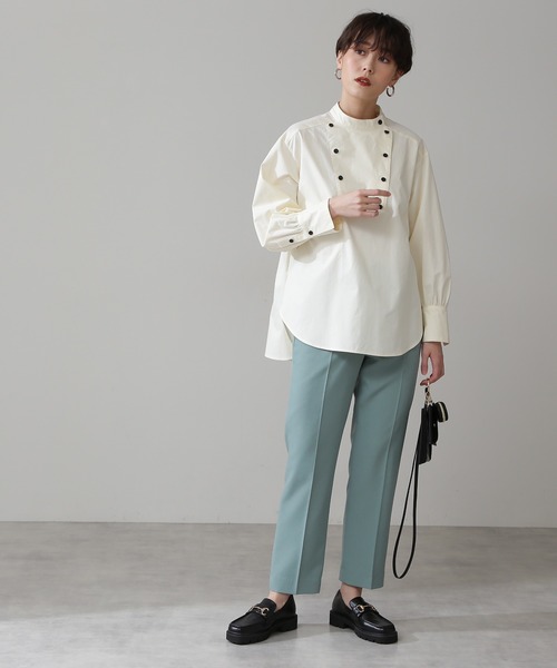 N.（N. Natural Beauty Basic）（エヌエヌナチュラルビューティーベーシック）の「◆ダブルボタンチュニックブラウス（シャツ/ブラウス・レディース・イエロー/クリーム・MEDIUM）」の3枚目の写真