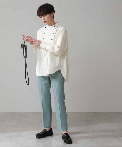 N.（N. Natural Beauty Basic）（エヌエヌナチュラルビューティーベーシック）の「◆ダブルボタンチュニックブラウス（シャツ/ブラウス・レディース・イエロー/クリーム・MEDIUM）」の4枚目の写真