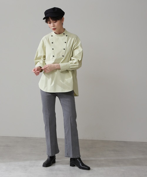 N.（N. Natural Beauty Basic）（エヌエヌナチュラルビューティーベーシック）の「◆ダブルボタンチュニックブラウス（シャツ/ブラウス・レディース・イエロー/クリーム・MEDIUM）」の7枚目の写真