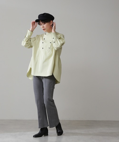 N.（N. Natural Beauty Basic）（エヌエヌナチュラルビューティーベーシック）の「◆ダブルボタンチュニックブラウス（シャツ/ブラウス・レディース・イエロー/クリーム・MEDIUM）」の8枚目の写真