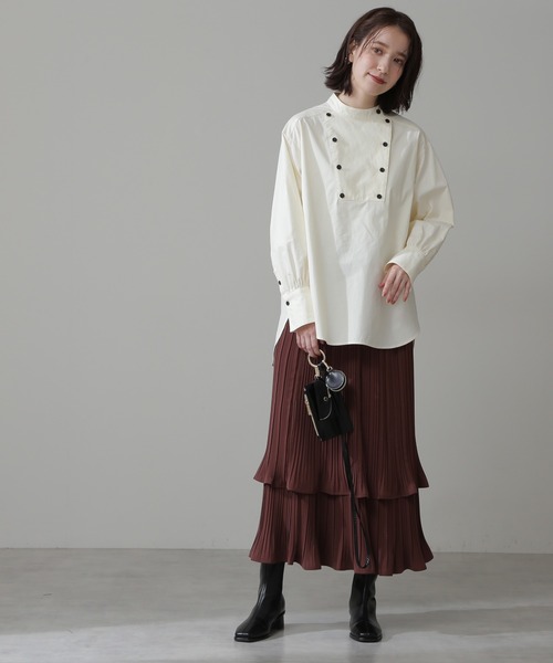 N.（N. Natural Beauty Basic）（エヌエヌナチュラルビューティーベーシック）の「◆ダブルボタンチュニックブラウス（シャツ/ブラウス・レディース・イエロー/クリーム・MEDIUM）」の14枚目の写真