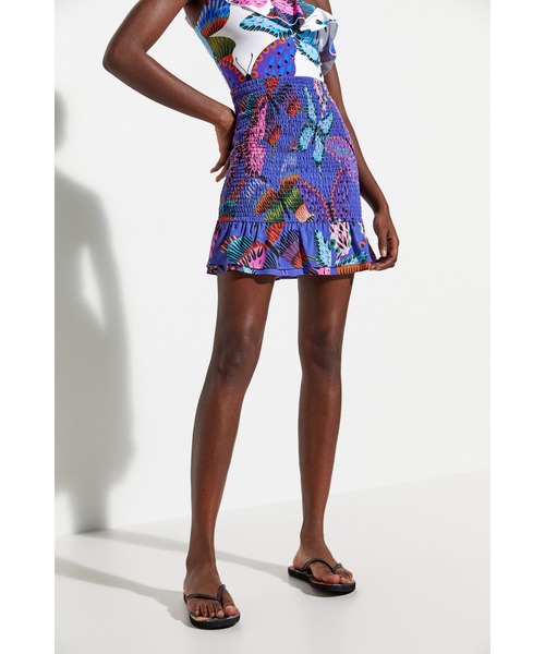 Desigual(デシグアル)の「蝶々 サステナブル ミニスカート(スカート・レディース・ブルー・S/M/L/XS/XL)」の1枚目の写真