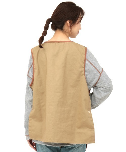 チチカカ（チチカカ）の「【ユニセックス】ミリタリーミックスエプロンベスト（エプロン・レディース・ベージュ/ブラック・FREE）」の9枚目の写真