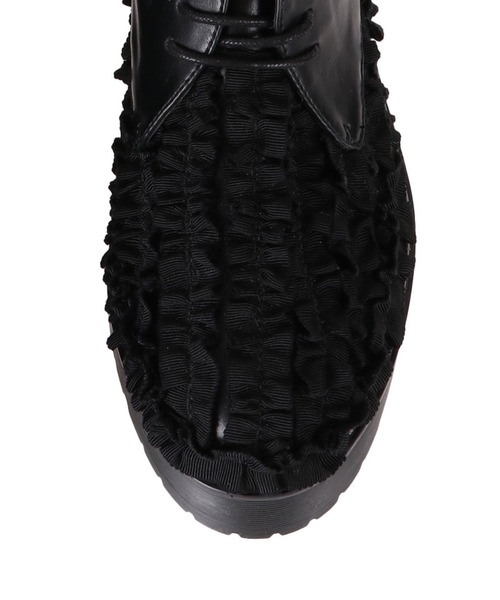 merry jenny（メリージェニー）の「フリルレースアップシューズ（その他シューズ・レディース・ブラック/オフホワイト/ピンク・MEDIUM/LARGE）」の8枚目の写真