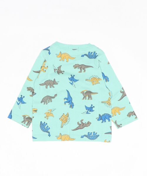 LB CLUB（エルビークラブ）の「日本製恐竜総柄Ｔシャツ（Tシャツ/カットソー・キッズ・ホワイト/グリーン・80/130/100/120/110/90）」の3枚目の写真