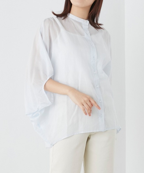 OMNES（オムネス）の「100sローン ドルマンブラウス（シャツ/ブラウス・レディース・ホワイト/ブラック/サックスブルー・FREE）」の2枚目の写真