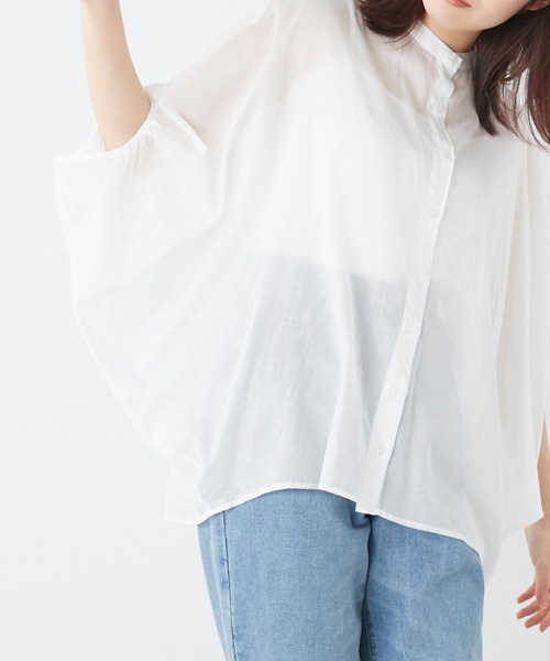 OMNES（オムネス）の「100sローン ドルマンブラウス（シャツ/ブラウス・レディース・ホワイト/ブラック/サックスブルー・FREE）」の5枚目の写真