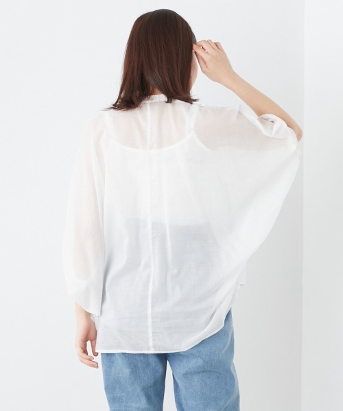 OMNES（オムネス）の「100sローン ドルマンブラウス（シャツ/ブラウス・レディース・ホワイト/ブラック/サックスブルー・FREE）」の6枚目の写真