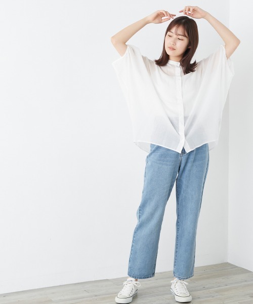 OMNES（オムネス）の「100sローン ドルマンブラウス（シャツ/ブラウス・レディース・ホワイト/ブラック/サックスブルー・FREE）」の7枚目の写真