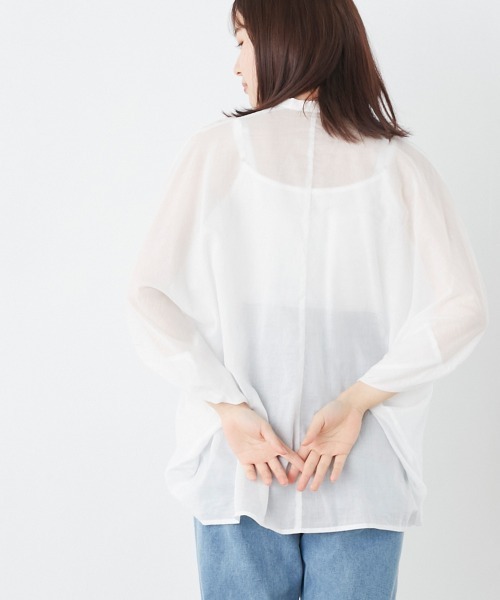 OMNES（オムネス）の「100sローン ドルマンブラウス（シャツ/ブラウス・レディース・ホワイト/ブラック/サックスブルー・FREE）」の8枚目の写真