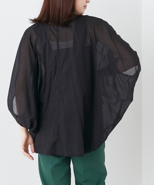 OMNES（オムネス）の「100sローン ドルマンブラウス（シャツ/ブラウス・レディース・ホワイト/ブラック/サックスブルー・FREE）」の10枚目の写真