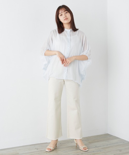 OMNES（オムネス）の「100sローン ドルマンブラウス（シャツ/ブラウス・レディース・ホワイト/ブラック/サックスブルー・FREE）」の13枚目の写真