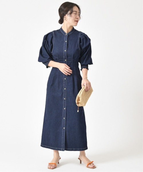 U by SPICK&SPAN(ユーバイスピックアンドスパン)の「デニムシャツワンピース(ワンピース・レディース・ネイビー・38/36)」の6枚目の写真