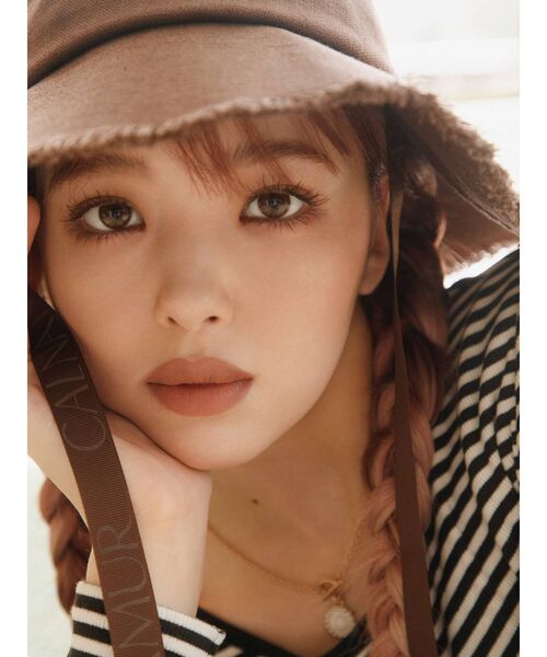 CALNAMUR（カルナムール）の「ロゴテープ付きハット（ハット・レディース・アイボリー/ブラウン・FREE）」の3枚目の写真