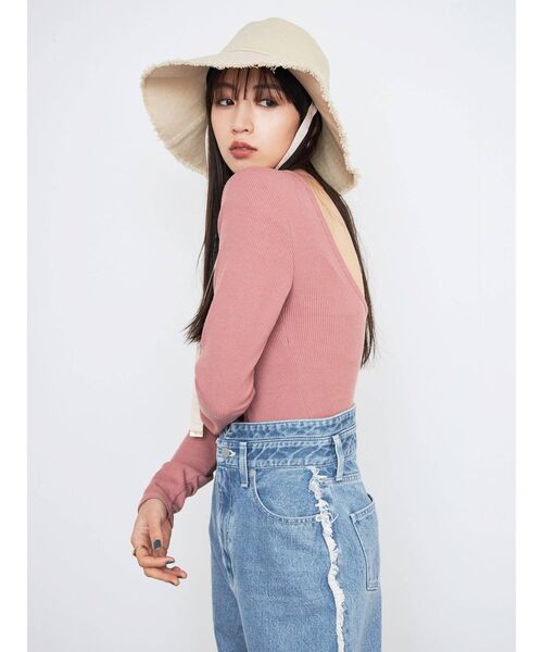 CALNAMUR（カルナムール）の「ロゴテープ付きハット（ハット・レディース・アイボリー/ブラウン・FREE）」の21枚目の写真