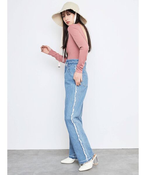 CALNAMUR（カルナムール）の「ロゴテープ付きハット（ハット・レディース・アイボリー/ブラウン・FREE）」の7枚目の写真