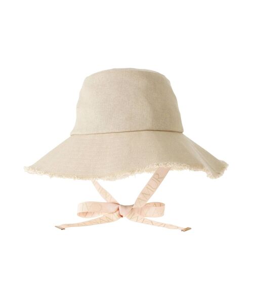 CALNAMUR（カルナムール）の「ロゴテープ付きハット（ハット・レディース・アイボリー/ブラウン・FREE）」の9枚目の写真