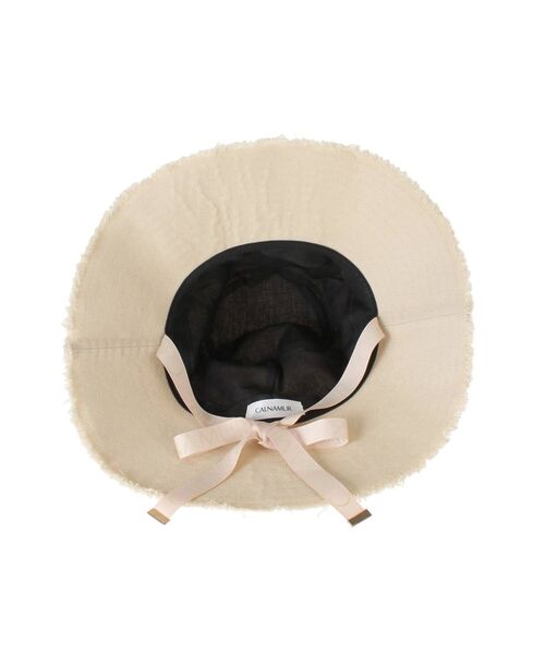 CALNAMUR（カルナムール）の「ロゴテープ付きハット（ハット・レディース・アイボリー/ブラウン・FREE）」の14枚目の写真