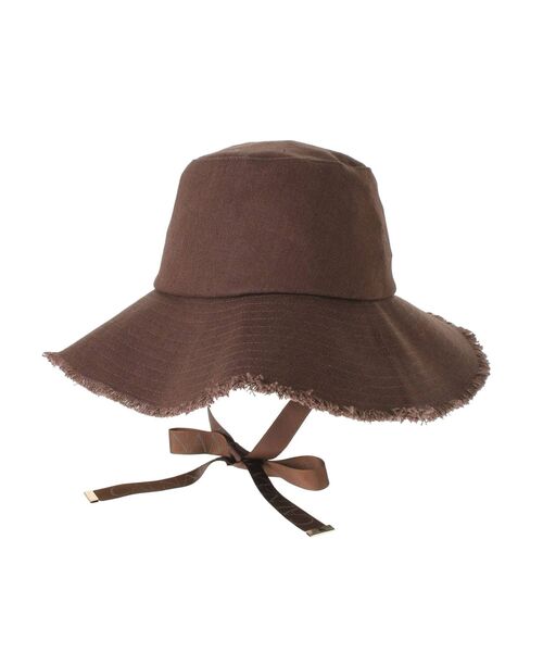 CALNAMUR（カルナムール）の「ロゴテープ付きハット（ハット・レディース・アイボリー/ブラウン・FREE）」の22枚目の写真