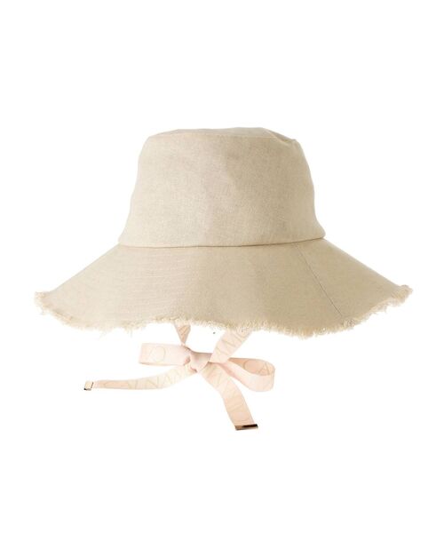 CALNAMUR（カルナムール）の「ロゴテープ付きハット（ハット・レディース・アイボリー/ブラウン・FREE）」の19枚目の写真