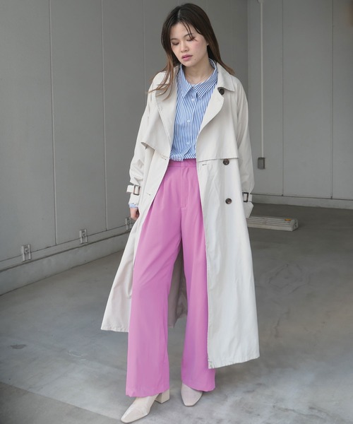 CORNERS（コーナーズ）の「キャンディースリーブヨーク切替トレンチコート（トレンチコート・レディース・ライトブルー/ベージュ/ベージュ系その他/グレイッシュベージュ・M/L）」の3枚目の写真