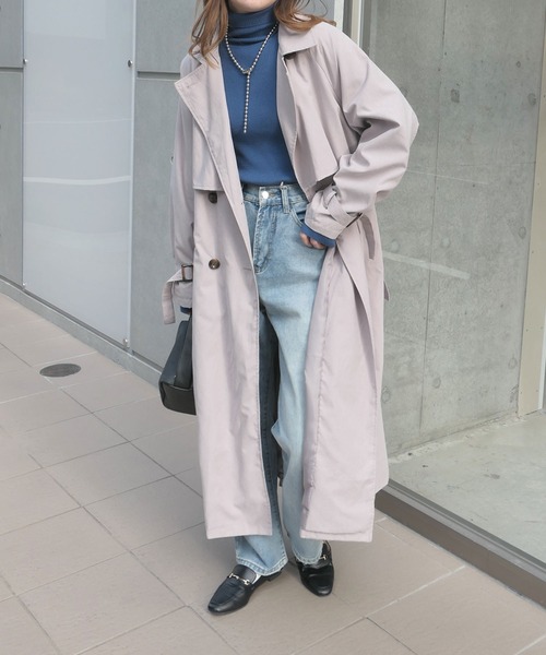 CORNERS（コーナーズ）の「キャンディースリーブヨーク切替トレンチコート（トレンチコート・レディース・ライトブルー/ベージュ/ベージュ系その他/グレイッシュベージュ・M/L）」の18枚目の写真