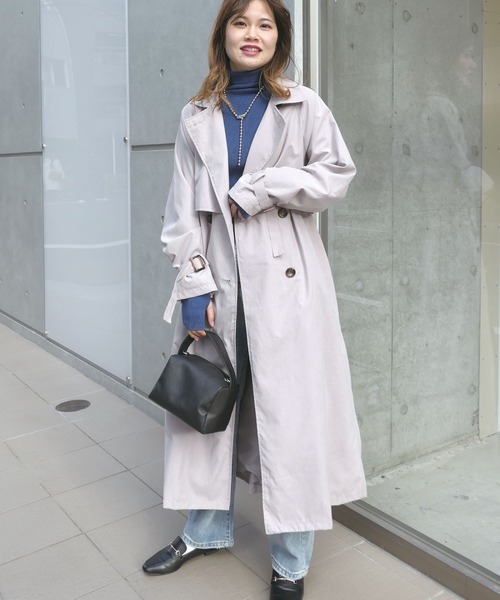 CORNERS（コーナーズ）の「キャンディースリーブヨーク切替トレンチコート（トレンチコート・レディース・ライトブルー/ベージュ/ベージュ系その他/グレイッシュベージュ・M/L）」の5枚目の写真