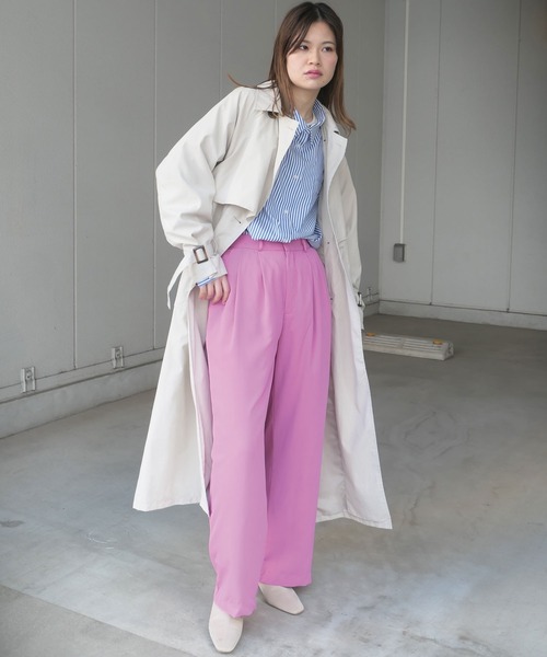 CORNERS（コーナーズ）の「キャンディースリーブヨーク切替トレンチコート（トレンチコート・レディース・ライトブルー/ベージュ/ベージュ系その他/グレイッシュベージュ・M/L）」の8枚目の写真