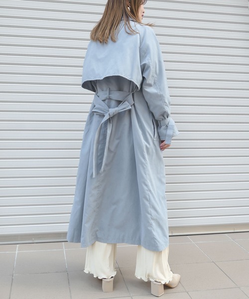 CORNERS（コーナーズ）の「キャンディースリーブヨーク切替トレンチコート（トレンチコート・レディース・ライトブルー/ベージュ/ベージュ系その他/グレイッシュベージュ・M/L）」の14枚目の写真