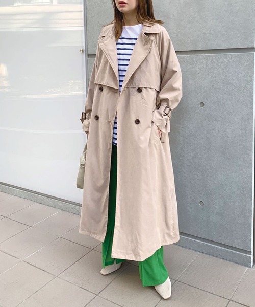 CORNERS（コーナーズ）の「キャンディースリーブヨーク切替トレンチコート（トレンチコート・レディース・ライトブルー/ベージュ/ベージュ系その他/グレイッシュベージュ・M/L）」の16枚目の写真