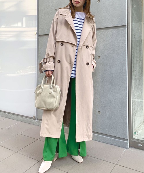 CORNERS（コーナーズ）の「キャンディースリーブヨーク切替トレンチコート（トレンチコート・レディース・ライトブルー/ベージュ/ベージュ系その他/グレイッシュベージュ・M/L）」の17枚目の写真