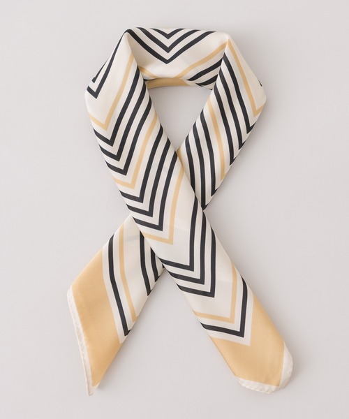 KATHARINE ROSS(キャサリンロス)の「【KATHARINE ROSS】カラーラインボーダー柄ミニスカーフ WEB限定(バンダナ/スカーフ・レディース・ベージュ/ネイビー/オレンジ/グリーン・MEDIUM)」の9枚目の写真