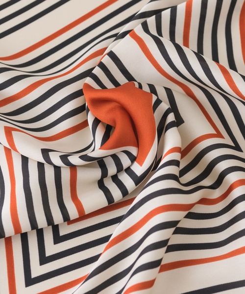 KATHARINE ROSS(キャサリンロス)の「【KATHARINE ROSS】カラーラインボーダー柄ミニスカーフ WEB限定(バンダナ/スカーフ・レディース・ベージュ/ネイビー/オレンジ/グリーン・MEDIUM)」の16枚目の写真