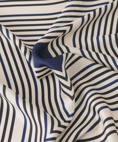 KATHARINE ROSS(キャサリンロス)の「【KATHARINE ROSS】カラーラインボーダー柄ミニスカーフ WEB限定(バンダナ/スカーフ・レディース・ベージュ/ネイビー/オレンジ/グリーン・MEDIUM)」の15枚目の写真