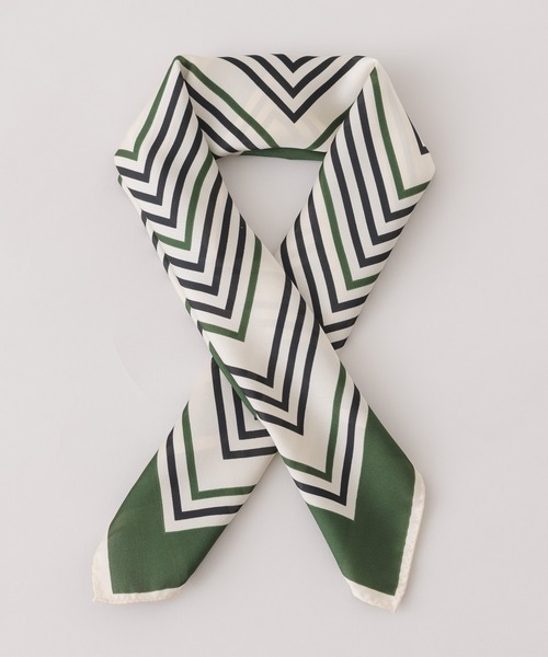 KATHARINE ROSS(キャサリンロス)の「【KATHARINE ROSS】カラーラインボーダー柄ミニスカーフ WEB限定(バンダナ/スカーフ・レディース・ベージュ/ネイビー/オレンジ/グリーン・MEDIUM)」の11枚目の写真