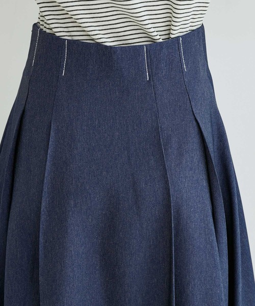 VIS(ビス)の「デニムライクフレアスカート【sustainable】(デニムスカート・レディース・ベージュ/ネイビー/ブルー・S/M)」の20枚目の写真
