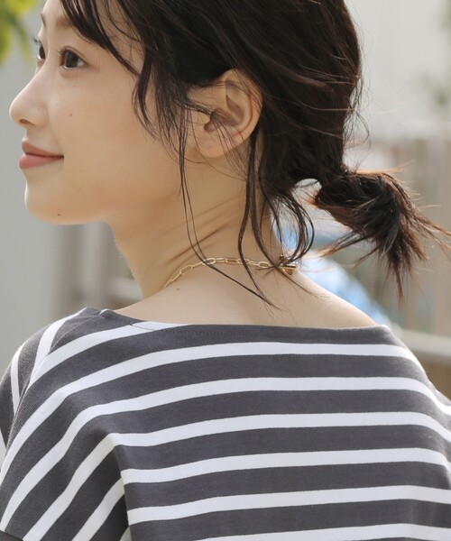 THE SHOP TK （ザ ショップ ティーケー ）の「◆【FUDGE７月号掲載】バスクボーダーTシャツ（Tシャツ/カットソー・レディース・ライトグリーン系2/ネイビー系2/オレンジ系その他4/チャコール・13/14/12）」の11枚目の写真