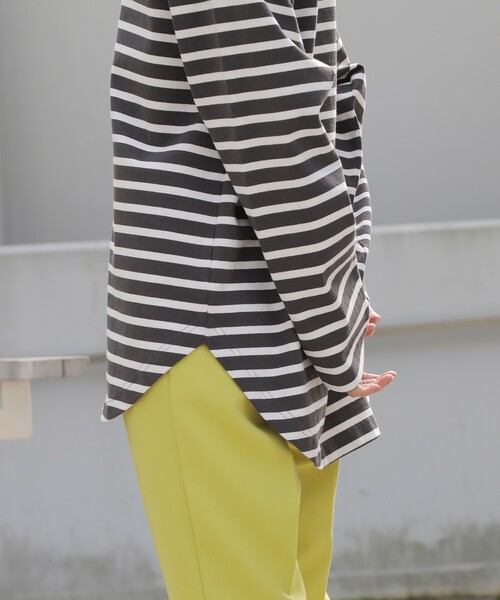 THE SHOP TK （ザ ショップ ティーケー ）の「◆【FUDGE７月号掲載】バスクボーダーTシャツ（Tシャツ/カットソー・レディース・ライトグリーン系2/ネイビー系2/オレンジ系その他4/チャコール・13/14/12）」の12枚目の写真