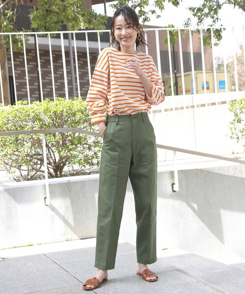 THE SHOP TK （ザ ショップ ティーケー ）の「◆【FUDGE７月号掲載】バスクボーダーTシャツ（Tシャツ/カットソー・レディース・ライトグリーン系2/ネイビー系2/オレンジ系その他4/チャコール・13/14/12）」の19枚目の写真