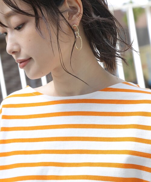 THE SHOP TK （ザ ショップ ティーケー ）の「◆【FUDGE７月号掲載】バスクボーダーTシャツ（Tシャツ/カットソー・レディース・ライトグリーン系2/ネイビー系2/オレンジ系その他4/チャコール・13/14/12）」の21枚目の写真