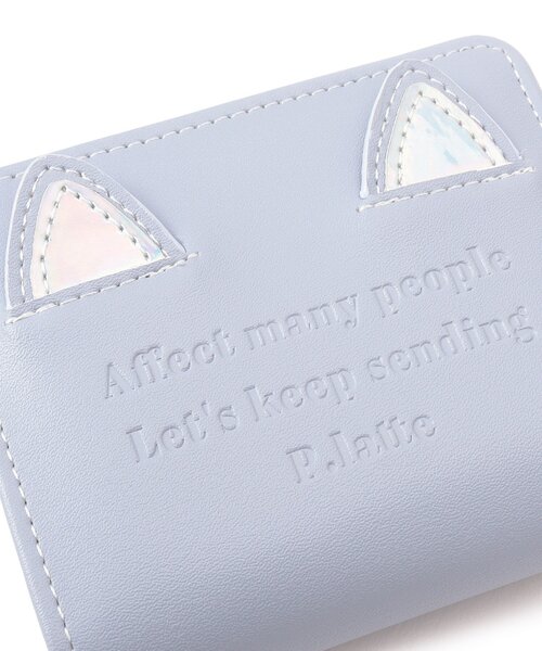 PINK-latte（ピンクラテ）の「◆ネコ耳二つ折り財布（財布・キッズ・ブラック/ライトグリーン/ライトパープル・00）」の6枚目の写真